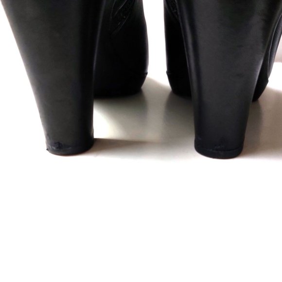 GEOX Respira Black Leather Women's Ankle Boots Size 39 8.5 Heels - Picture 6 of 9